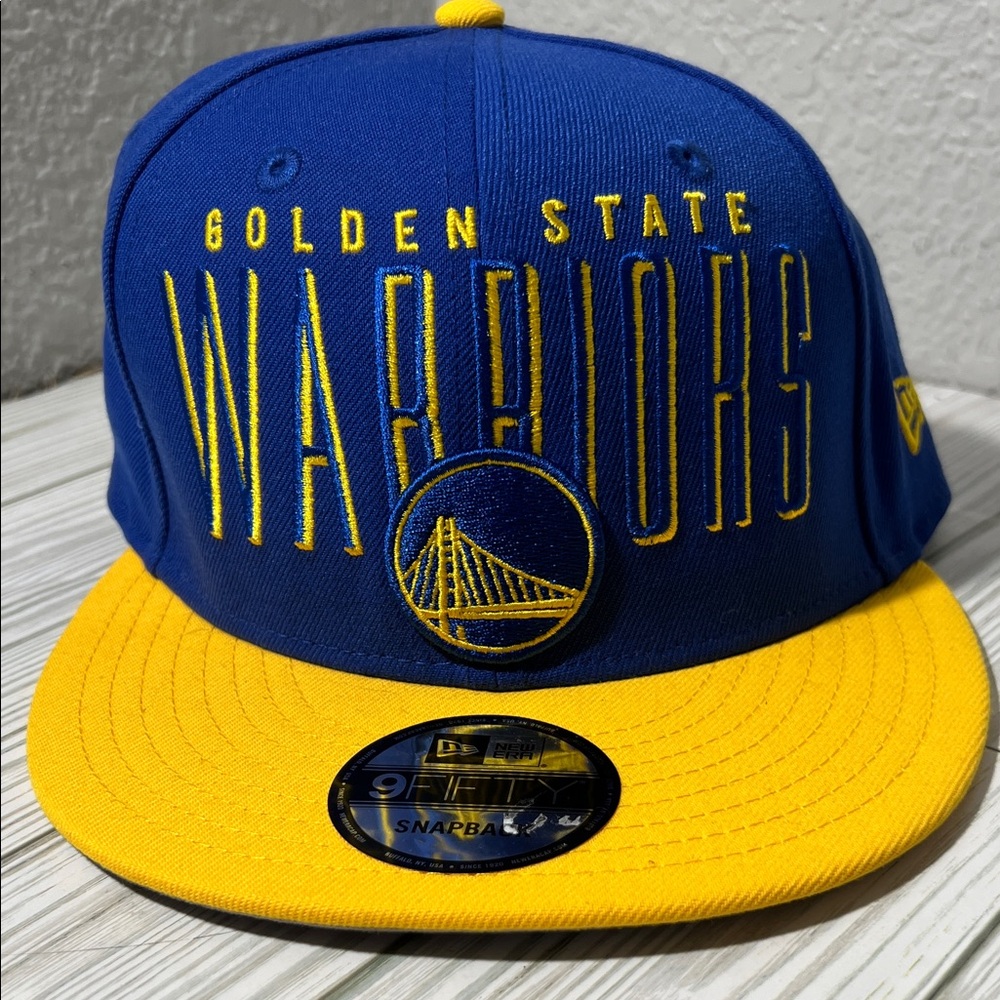 New Era Warriors 9fifty SnapBack hat cap NBA golden state Blue Yellow OS‎